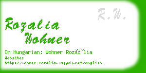 rozalia wohner business card